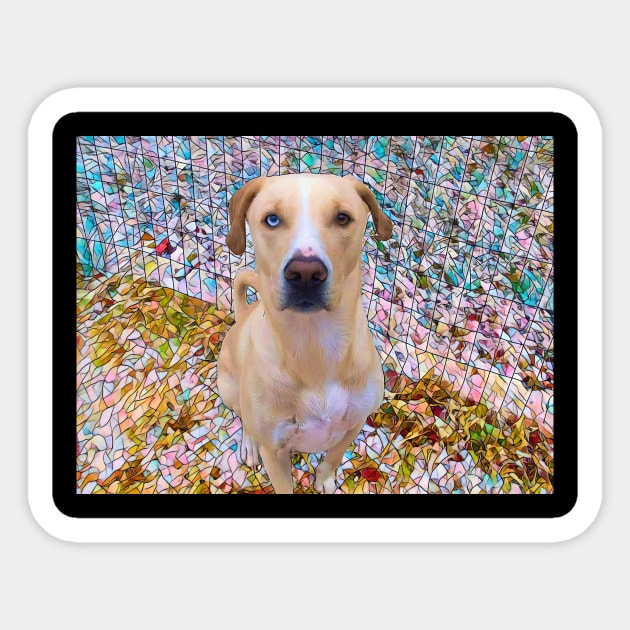 Beautiful Dog in Mosaic Style Sticker by PandLCreations